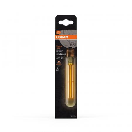 Osram E27 VINTAGE 1906 Tubular Filament LED-Leuchtmittel Retro-Look 4W wie 35W 2000K extra warmweißes Licht